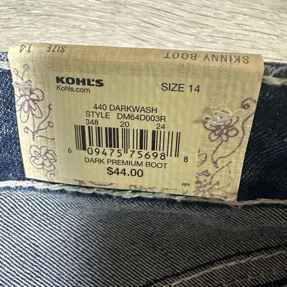 Mudd Girls Skinny Boot Mid Rise Dark Wash Jean NEW - Picture 8 of 9